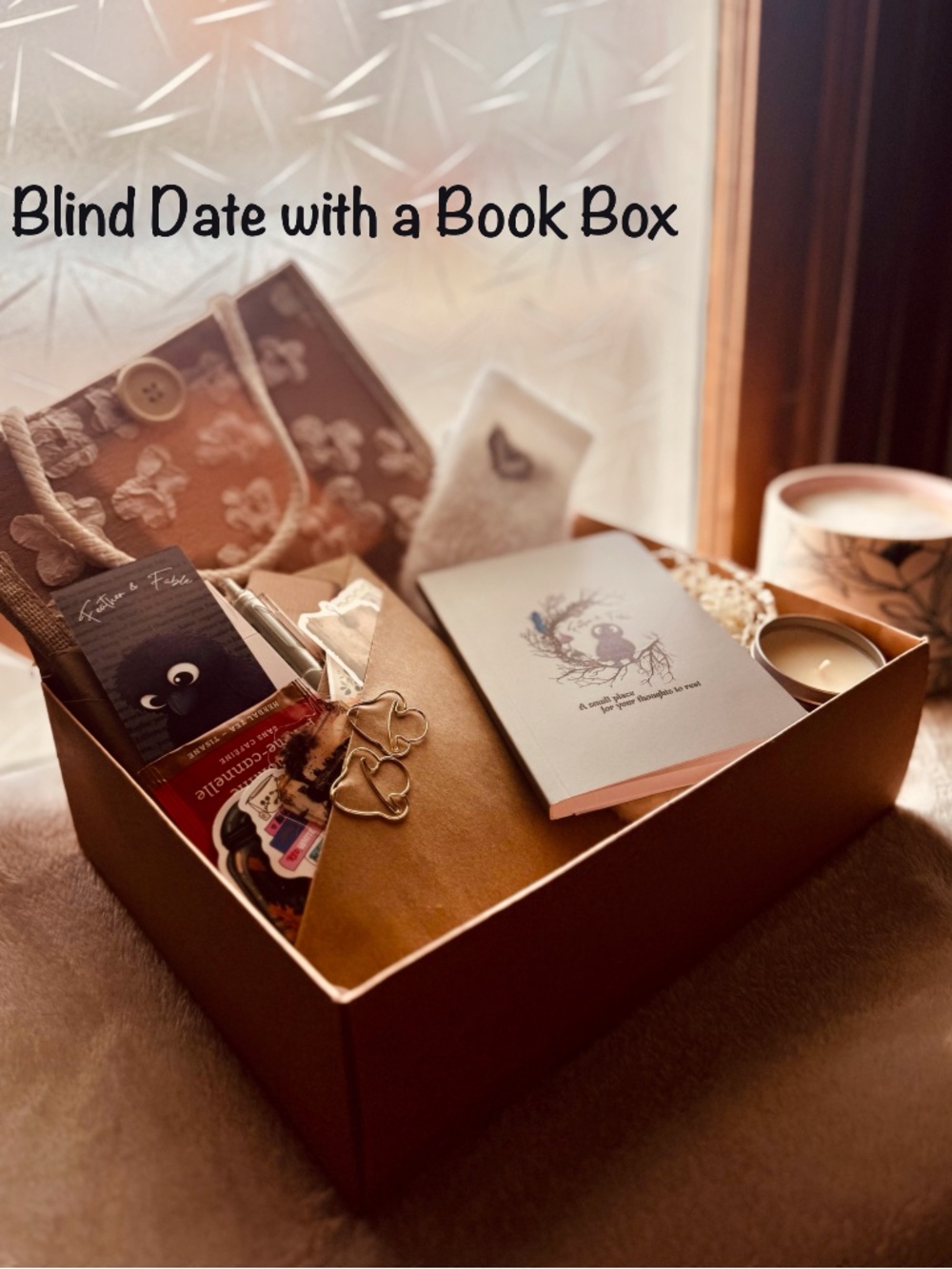 Blind Date with a Book Box | Cozy Gift | Mystery Book Bundle | Handmade Artwork
